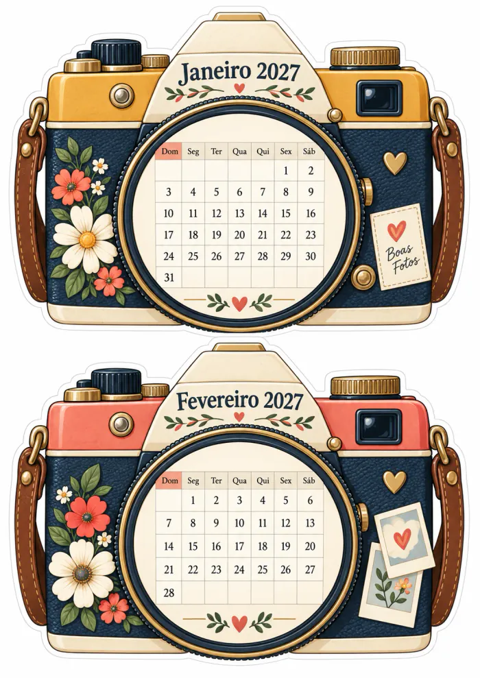 Prévia 20 — Calendário Câmera Fotográfica