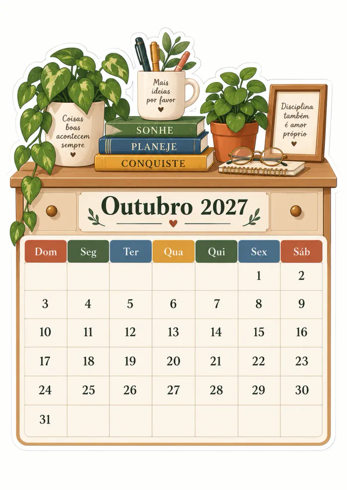 Prévia 8 — Calendário Escrivaninha com Plantas