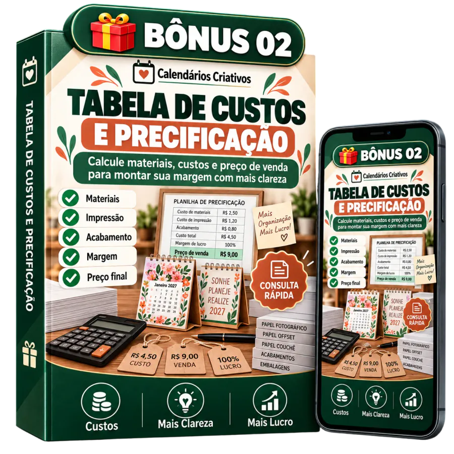 Mockup Bônus 2 — Tabela de Custos e Precificação