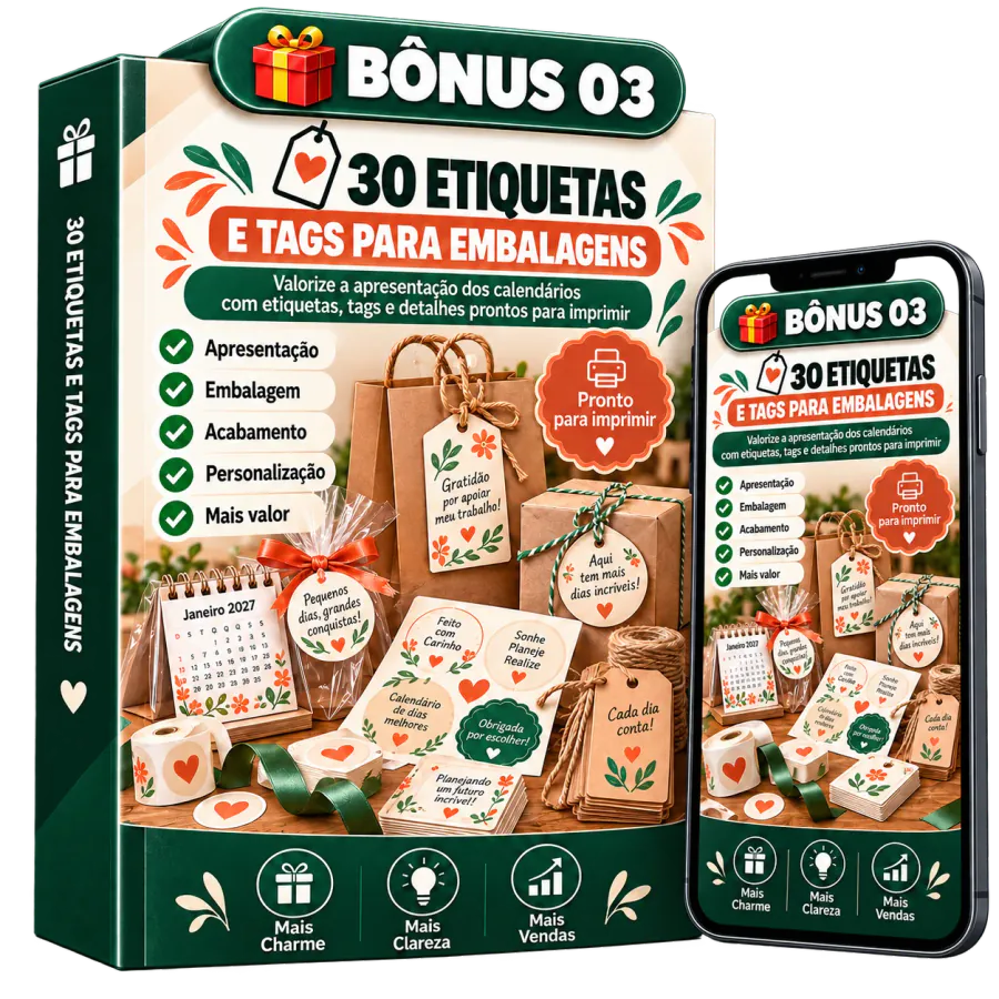 Mockup Bônus 3 — 30 Etiquetas e Tags para Embalagens